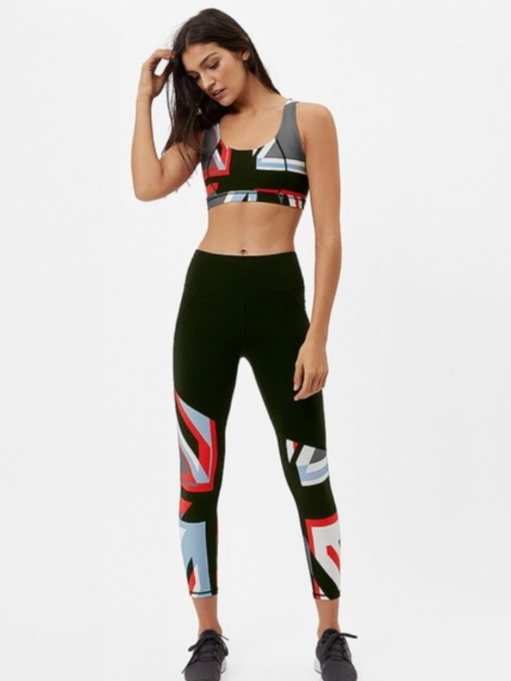 Sweaty Betty Power Leggings 7/8 & Sports Bra - Union Jack British